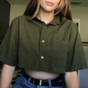 Cropped Olive Green Top